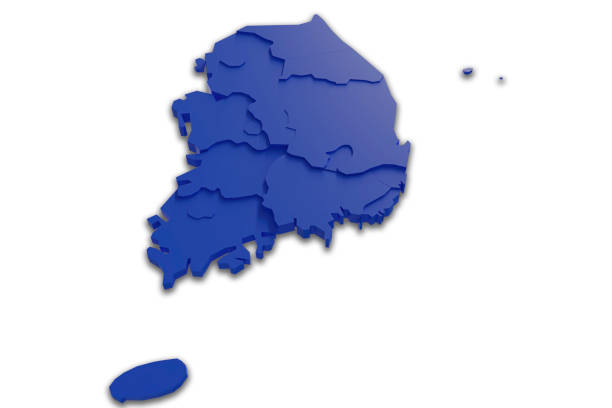 istock A 3D rendered map of South Korea 1268394564