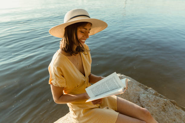 istock Relaxation on the stone by the river 1268395279