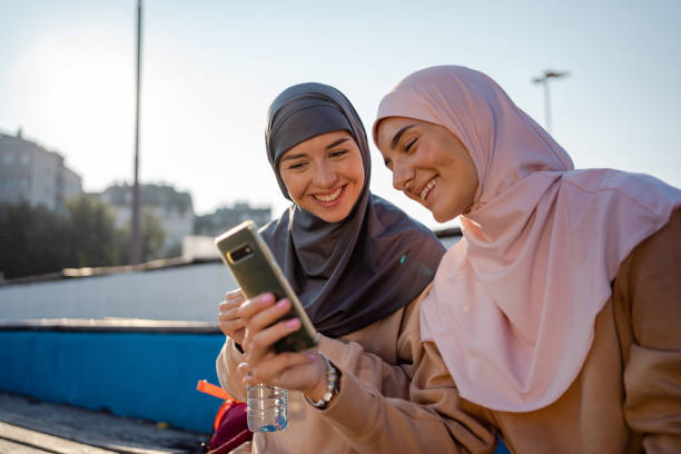 istock Muslim women relaxing after workout 1268399876