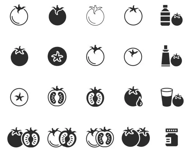 Vector illustration of Tomato icon set