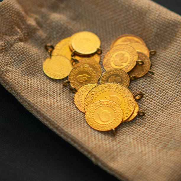istock Gold coins, Close up 1268407230