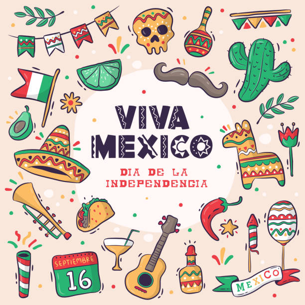 Viva Mexiko-vektorgrafik och fler bilder på Mexiko - Mexiko, Oberoende,  Mexikansk kultur - iStock