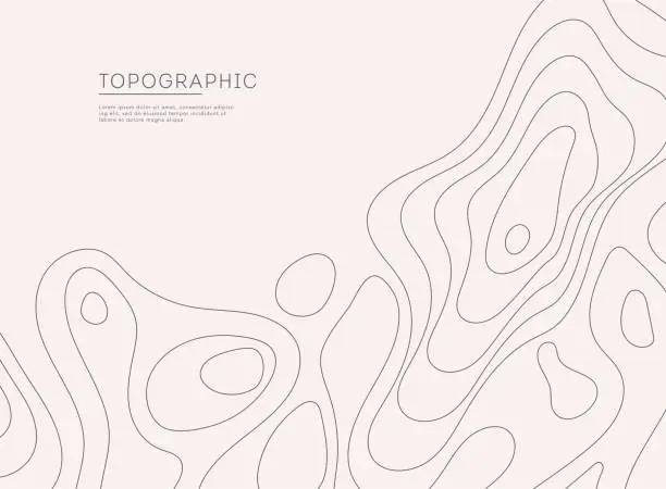 Vector illustration of Topographic map background concept with space for your text. Topographic map contour background.  Map mockup infographics.