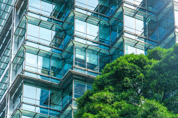 istock Office building with a bunch of big windows 1268414550
