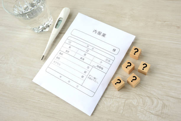 istock Prescribed medicine and wooden blocks with question marks 1268414915