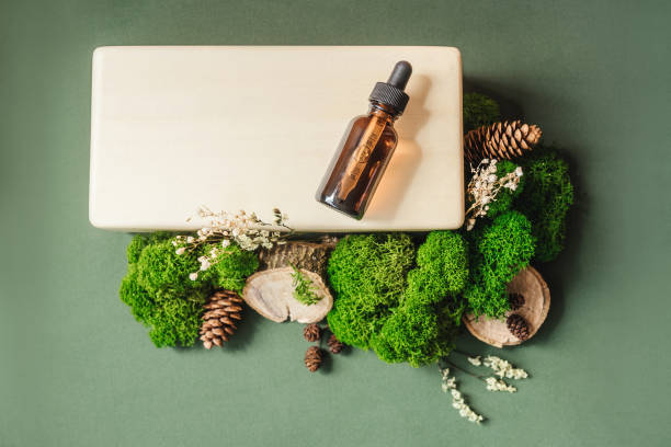 istock Blank amber glass essential oil bottle 1268417521
