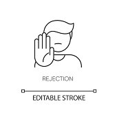 istock Rejection pixel perfect linear icon 1268417792