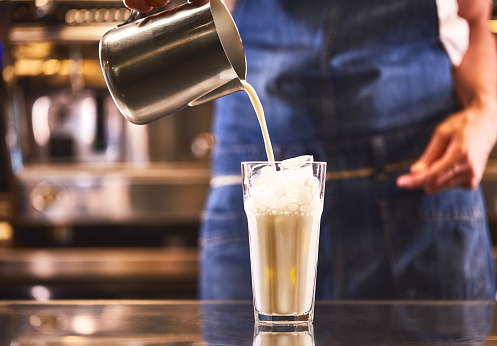 Barista Makes Iced Coffee