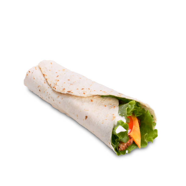 istock Burrito with grilled chicken and vegetables 1268421759