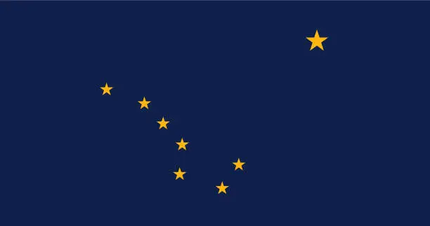 Vector illustration of National flag of Alaska. Vector illustration