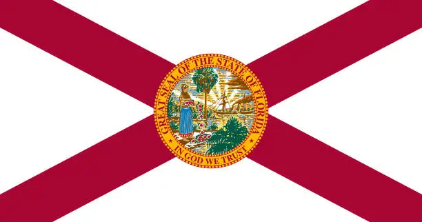 Vector illustration of National flag of Florida. Vector illustration, Vector of Florida flag.