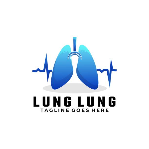 벡터 일러스트레이션 폐 그라데이션 다채로운 스타일. - human lung audio stock illustrations