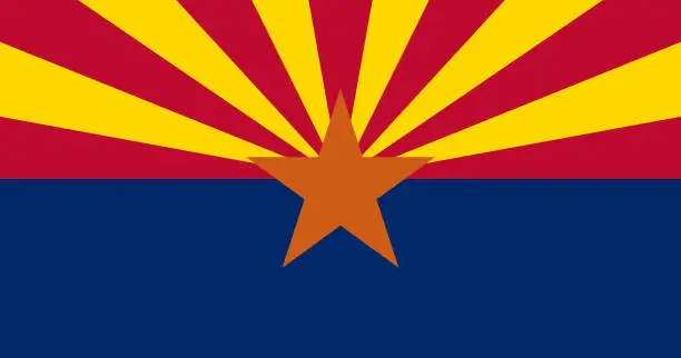 Vector illustration of National flag of Arizona. Vector illustration