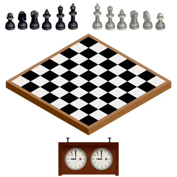 Vector illustration of Isometric Chess Board