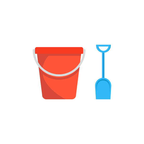 Beach toys pail and shovel Beach toys pail and shovel. Vector illustration sand pail and shovel stock illustrations