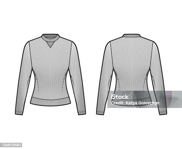 Girls Top Fashion Design Flat Template. Vintage Knitting Bra Fashion Flat  Technical Drawing. Mockup Jersey Top Stock Vector - Illustration of casual,  ribbed: 244048131