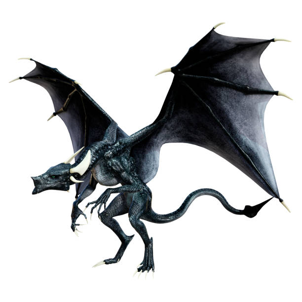 istock 3D illustration fantasy dragon on white 1268433737
