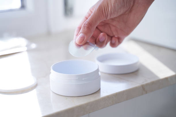 istock Easy to use under eye patches in convenient jar 1268438718
