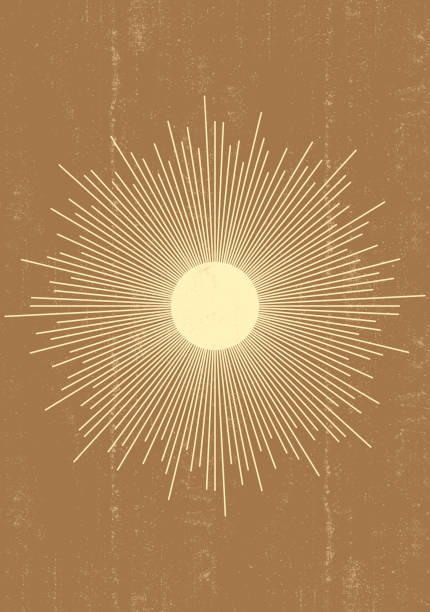 Sun print boho minimalist printable wall art Sun print boho minimalist printable wall art geometric abstract sunset print bohemian art work, vector sun painting stock illustrations