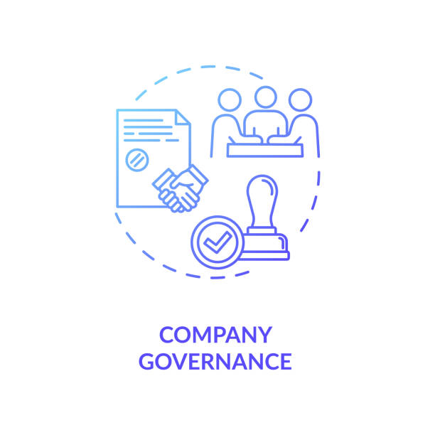 Company governance concept icon Company governance concept icon. Corporate management. Business partnership. Board of directors idea thin line illustration. Vector isolated outline RGB color drawing general manager stock illustrations