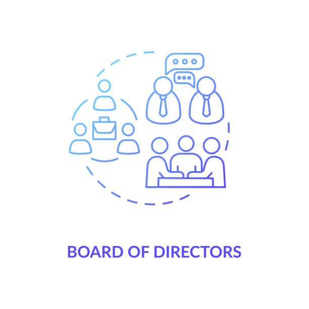 Board of directors concept icon Board of directors concept icon. Corporation members. Company CEO. Business management. Shareholders idea thin line illustration. Vector isolated outline RGB color drawing general manager stock illustrations