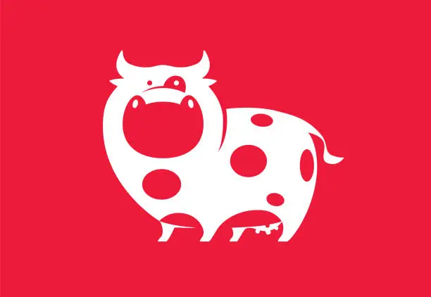 Vector illustration of funny cow symbol