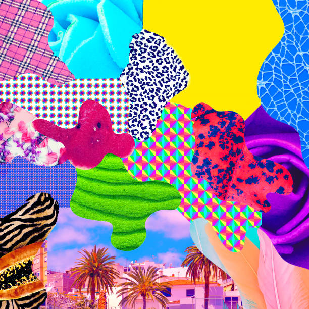 istock Contemporary art collage. Mix stylish textures 1268445821