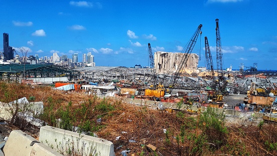 This is how the sea port of Beirut appeared days after the explosion that took place at August 8, 2020
