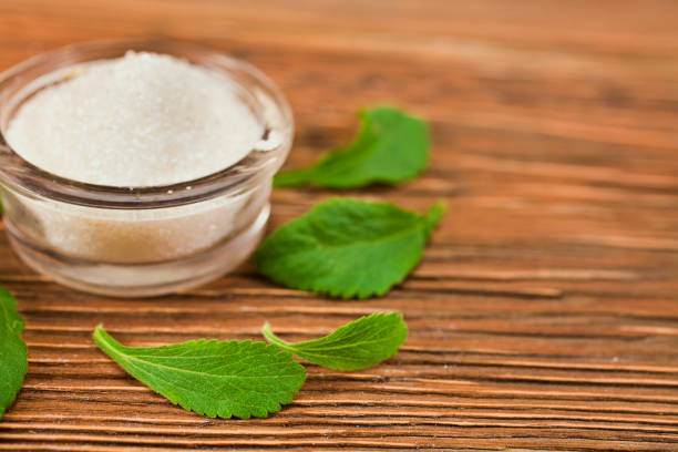 istock Stevia leaves with sugar in a glass bowl 1268449141