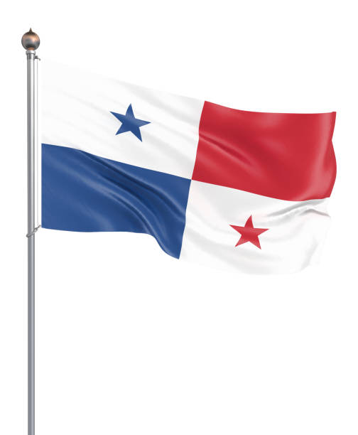 Panama flag blowing in the wind. Background texture. 3d rendering, wave. Isolated on white. Panama flag blowing in the wind. Background texture. 3d rendering, wave. Isolated on white. 3d panama flag stock pictures, royalty-free photos & images