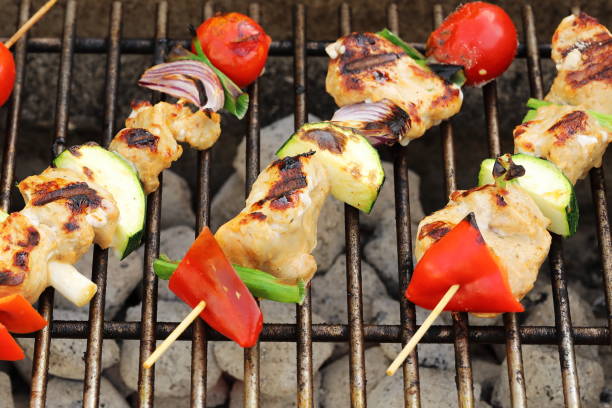 istock Barbeque barbecue skewers - summer food 1268451447