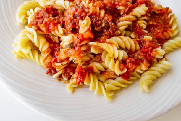 istock ready to eat pasta with tomato sauce 1268453221