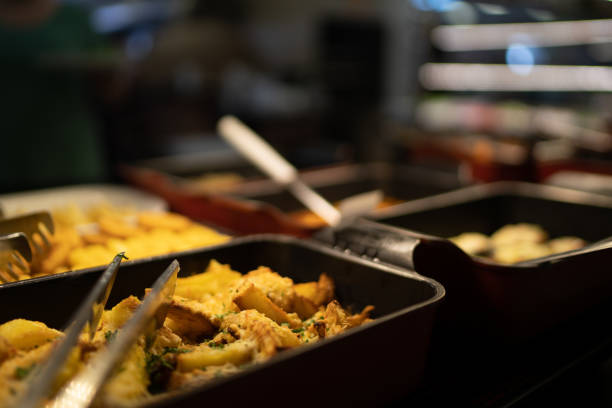 istock Buffet displaying fried food in a self service restaurant 1268456606