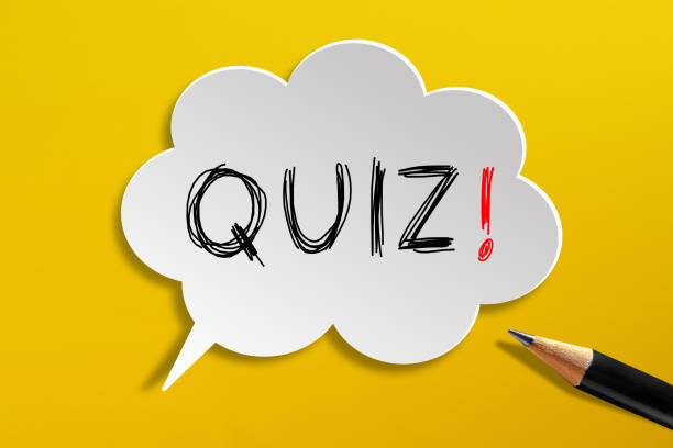 Quiz time concept, speech bubble with pencil on yellow background Quiz time concept, speech bubble with pencil on yellow background pencil photos stock pictures, royalty-free photos & images