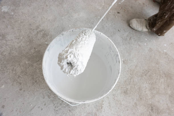 istock white Emulsioni paint in tank with roller 1268466734