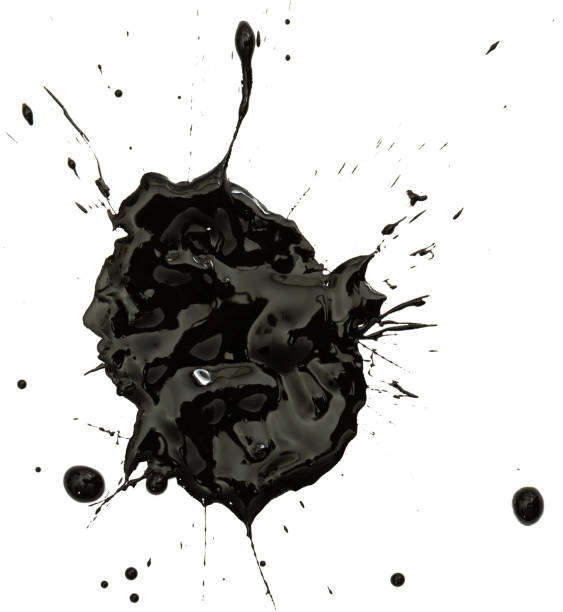 istock Black ink blot on white background 1268469248