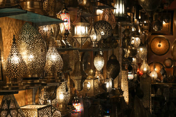istock Light shop with lamps in traditional Moroccan style 1268469351