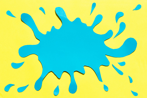 Summer water splash , yellow background