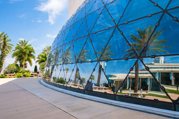 St. Petersburg, Florida USA - September 27, 2019: The unique modern architecture of the surrealist artist Salvador Dali Museum in the downtown district along the waterfront.