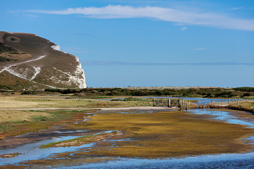 Cuckmere Haven is an area of flood plains in Sussex, England where the river Cuckmere meets the English Channel between Eastbourne and Seaford.