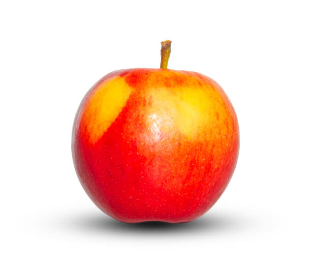 istock single red apple isolated on white backgound with clipping path. one fruit. 1268476576