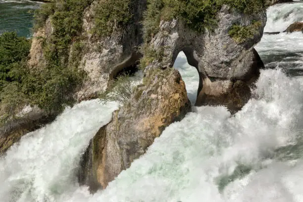 Photo of rock in the Rhine waterfall