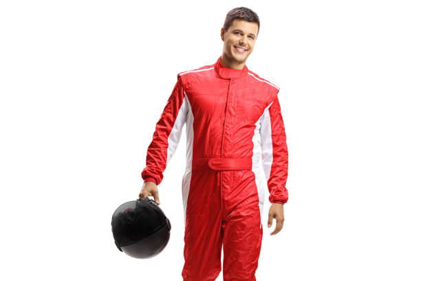 istock Car racer holding a helmet 1268486604