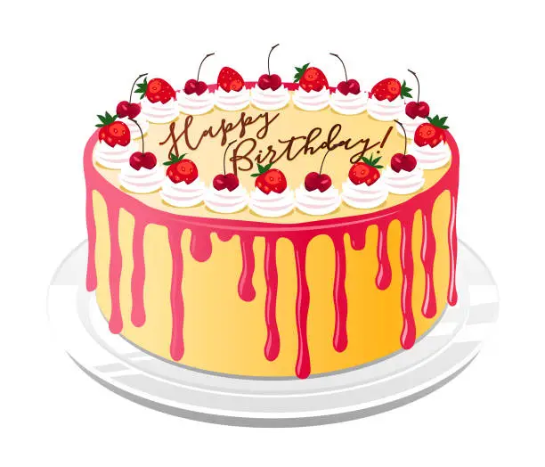 Vector illustration of Birthday cake