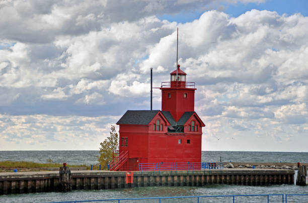 istock Lighthouse on Lake Michigan-Holland Michigan 1268495043