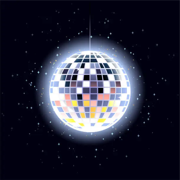 Vector illustration of Disco ball as Christmas ball