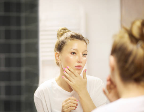 istock Magic anti-aging cream.Applying the cream 1268503029