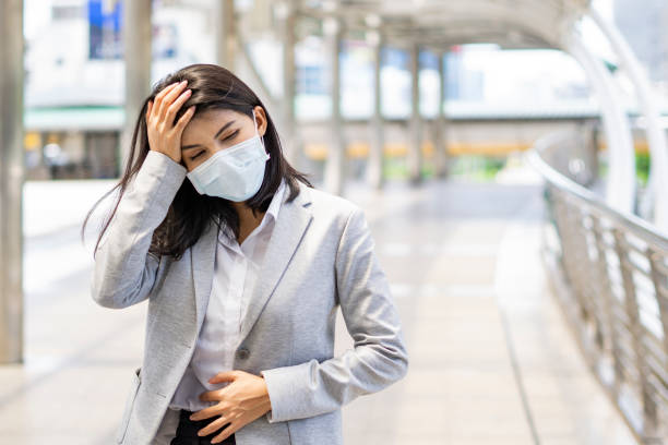 istock A woman wearing face mask. 1268504211