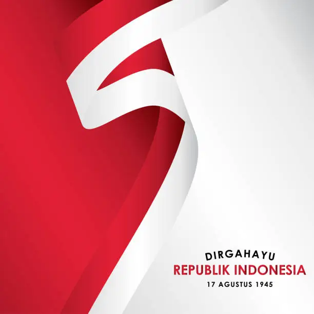 Vector illustration of Dirgahayu Republik Indonesia Vector Design For Banner Print and Greeting Background. Indonesia Independence Day