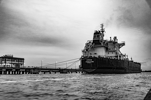 Pictures taken on a boat ride to Tarkwa Bay showing the ships in lagos waters